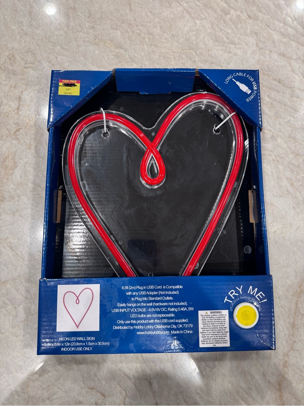 Red Heart Neon LED Wall Sign - Picture 1 of 1